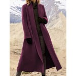 Plus Size Casual Trench Coat â€“ Chic Lapel Overcoat with Durable, Easy Care Knit & Pockets for Spring/Fall