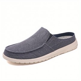 Plus Size Men's Solid Mule Shoes, Comfy Non Slip Casual Breathable Sneakers For Men's Outdoor Activities