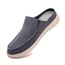 Plus Size Men's Solid Mule Shoes, Comfy Non Slip Casual Breathable Sneakers For Men's Outdoor Activities