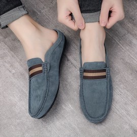 Men's Moc Toe Slip-on Mules, Casual Walking Slippers Outdoor, Backless Loafers, Open Back Shoes