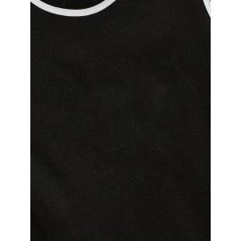 Men's Letter "LOS ANGELES" And Numbers "30" Graphic Color Block Sleeveless Crew Neck Loose Mesh Breathable Basketball Sports Tank Top Summer Clothes