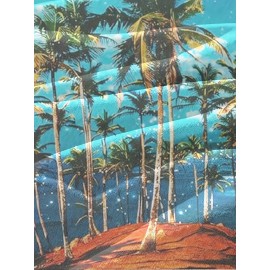 Men's Trendy Hawaiian Crew Neck Graphic Tank Top With Fancy Palm Tree Print, Perfect For Summer Beach, Pool And Resort