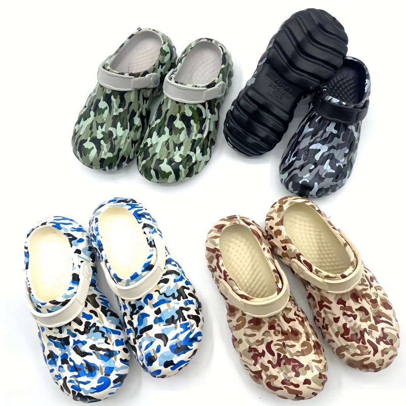 Men s Trendy Camouflage Hollow Out Clogs, Comfy Non Slip Casual Durable Anti Odor EVA Slippers For Men s Summer Outdoor Activities details 1