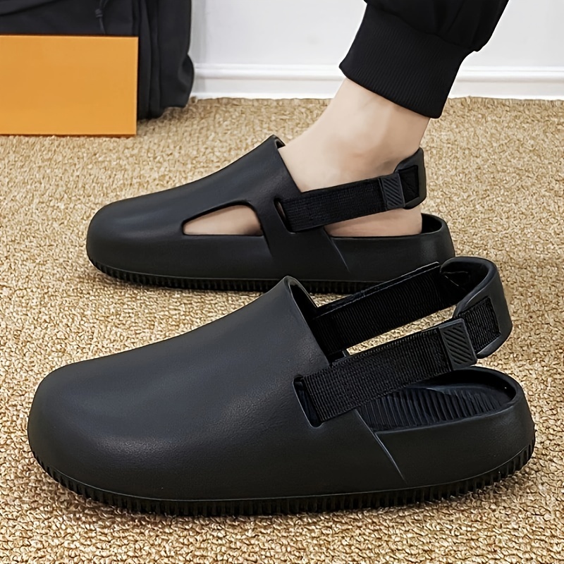 hollow eva clogs men s solid colour comfy non slip durable details 2