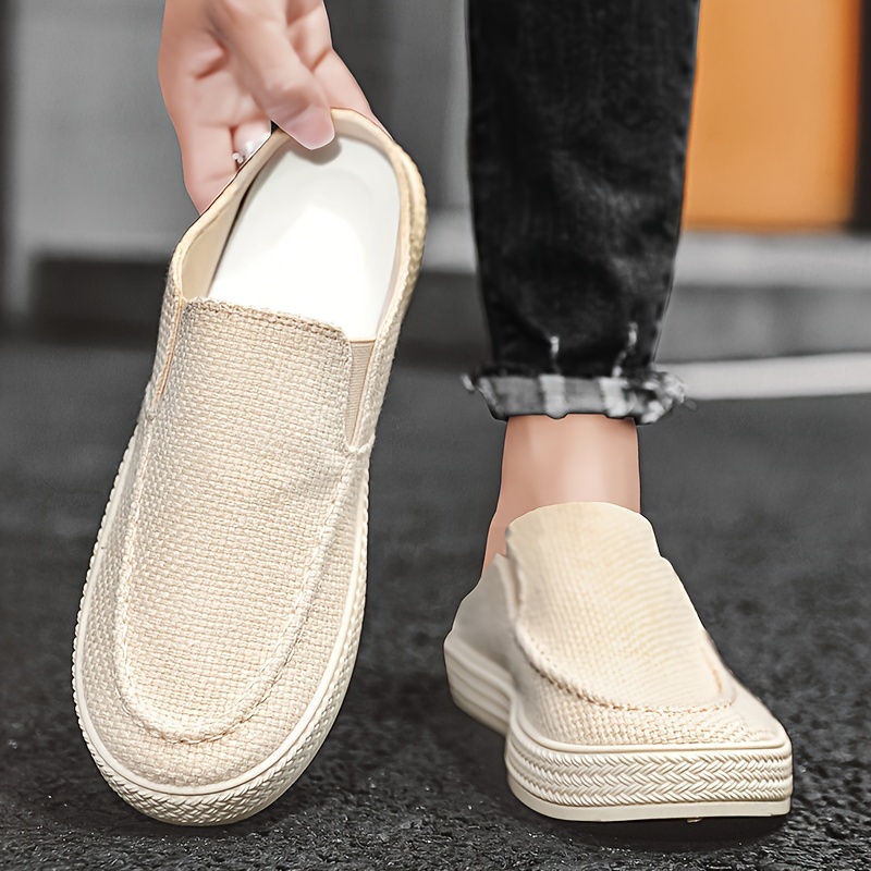 slip mule shoes men s solid colour hollow breathable comfy details 0