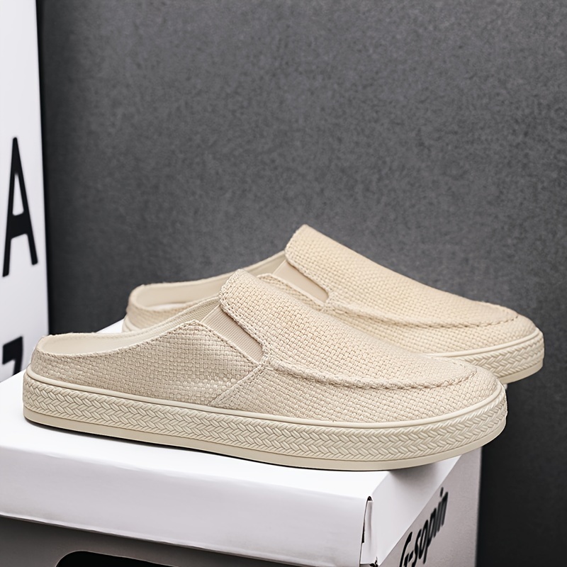 slip mule shoes men s solid colour hollow breathable comfy details 2