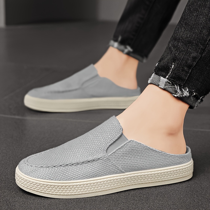 slip mule shoes men s solid colour hollow breathable comfy details 3