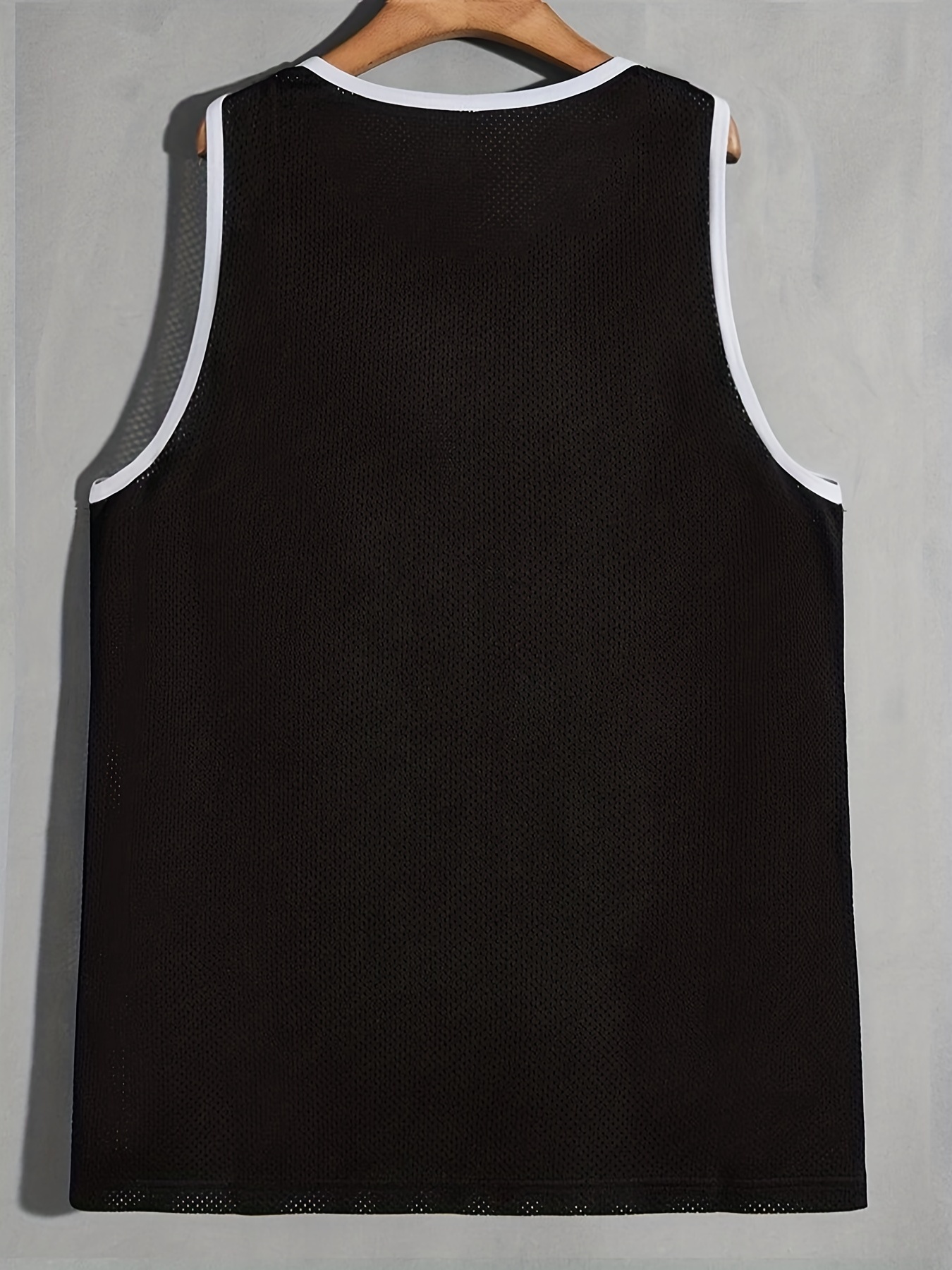 mens letter los angeles and numbers 30 graphic color block sleeveless crew neck loose mesh breathable basketball sports tank top summer clothes details 5