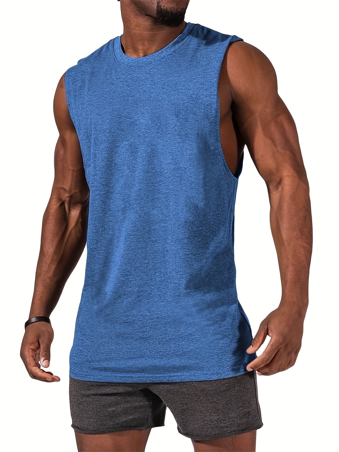 summer mens quick dry moisture wicking breathable tank tops athletic gym bodybuilding sports sleeveless shirts for running training mens clothing details 8