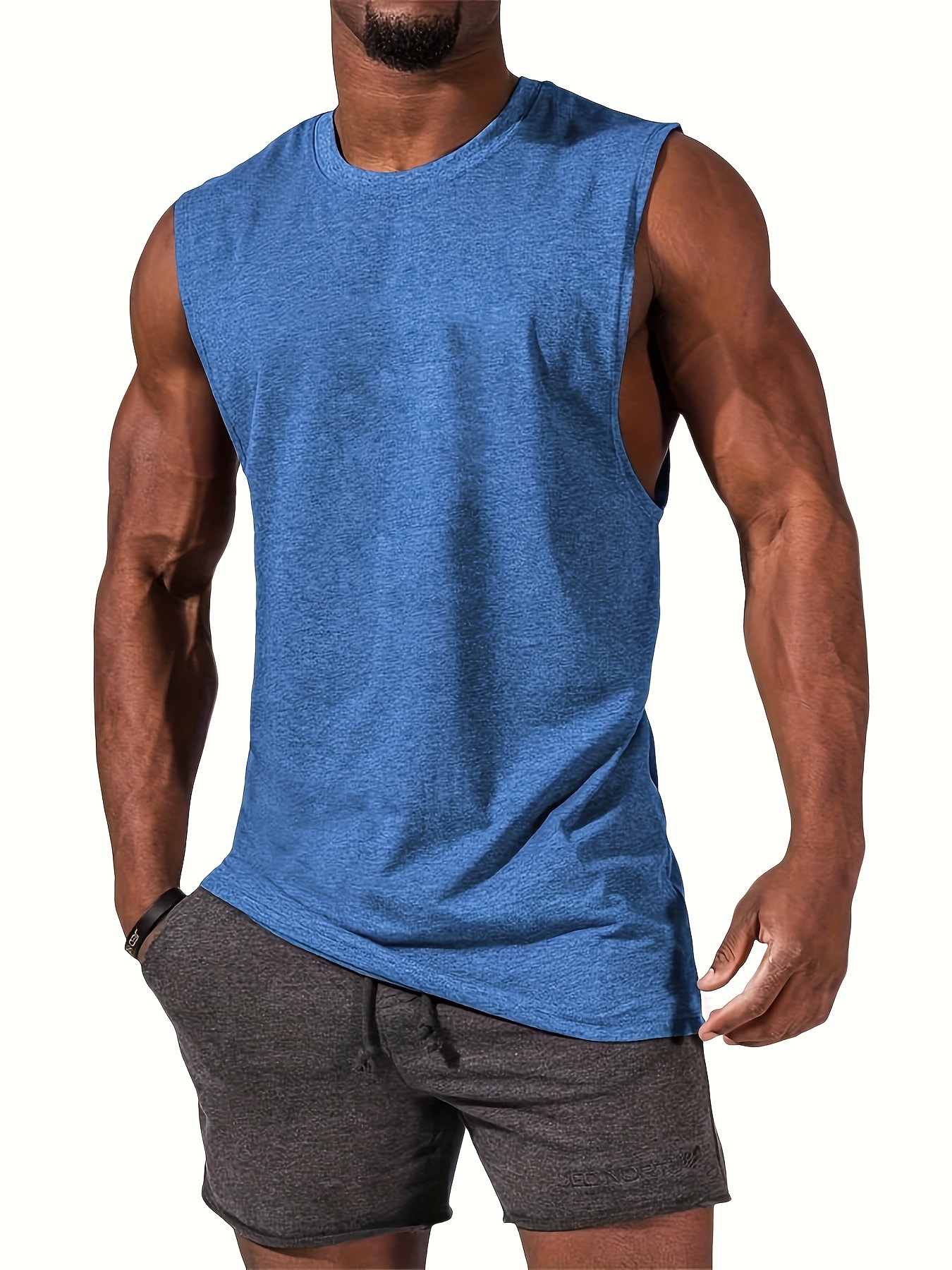 summer mens quick dry moisture wicking breathable tank tops athletic gym bodybuilding sports sleeveless shirts for running training mens clothing details 9