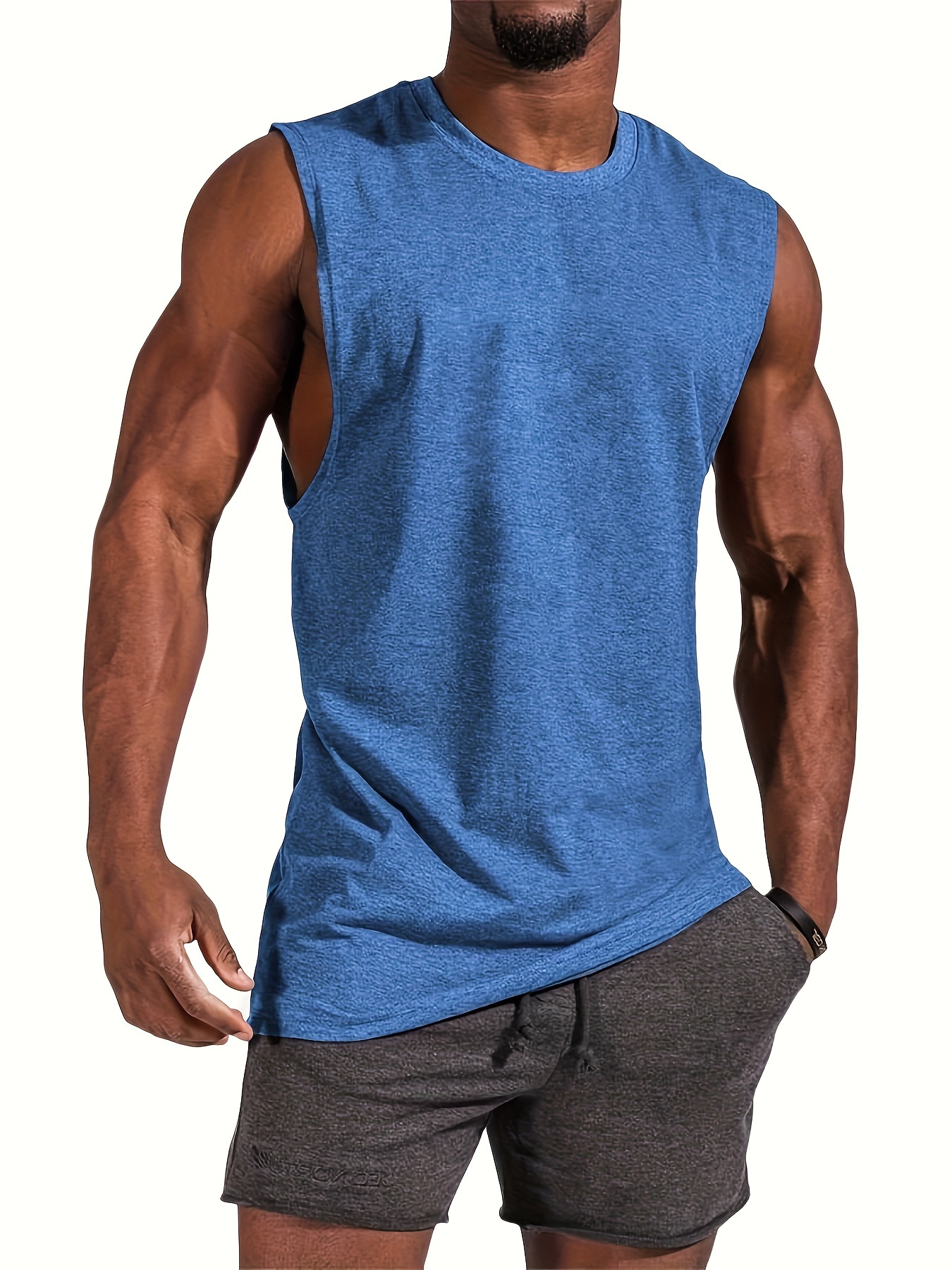 summer mens quick dry moisture wicking breathable tank tops athletic gym bodybuilding sports sleeveless shirts for running training mens clothing details 10